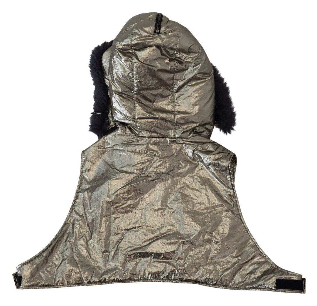 Silberner Pelz Ganzer Kopf Wrap Männer Capello Nylon Hut