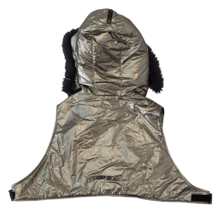 Silberner Pelz Ganzer Kopf Wrap Männer Capello Nylon Hut