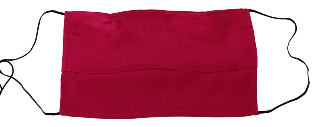 Elegant red cotton face mask with pleats