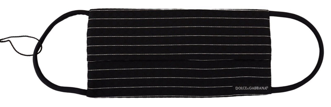 Elegant striped silk blend face mask