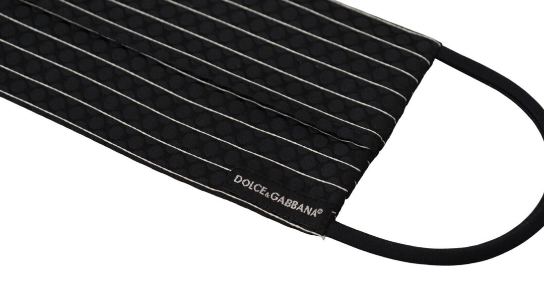 Elegant striped silk blend face mask