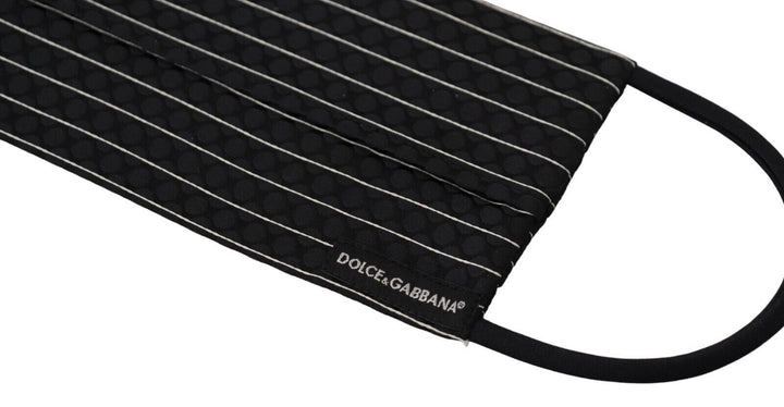 Elegant striped silk blend face mask