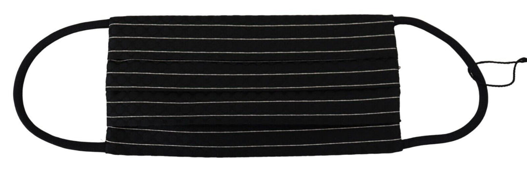 Elegant striped silk blend face mask