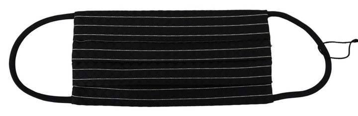 Elegant striped silk blend face mask