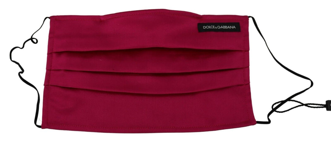 Elegant maroon silk face mask with pleats