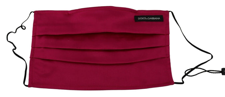 Elegant maroon silk face mask with pleats