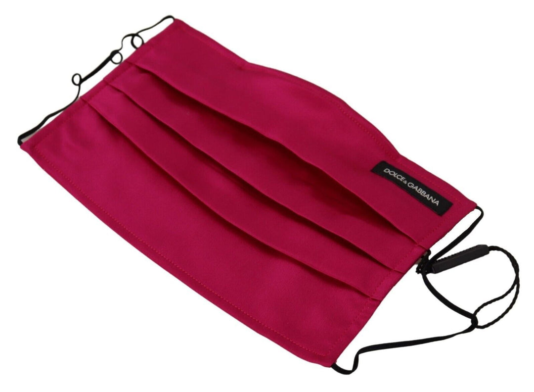 Elegant maroon silk face mask with pleats