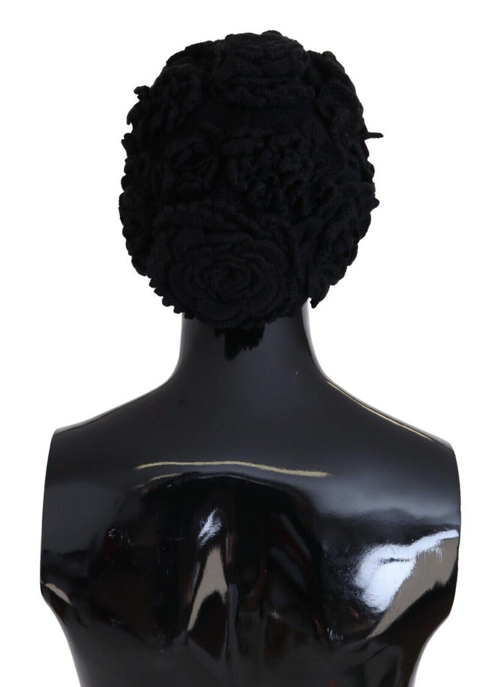 Dolce & Gabbana Elegante schwarze Schurwollmütze