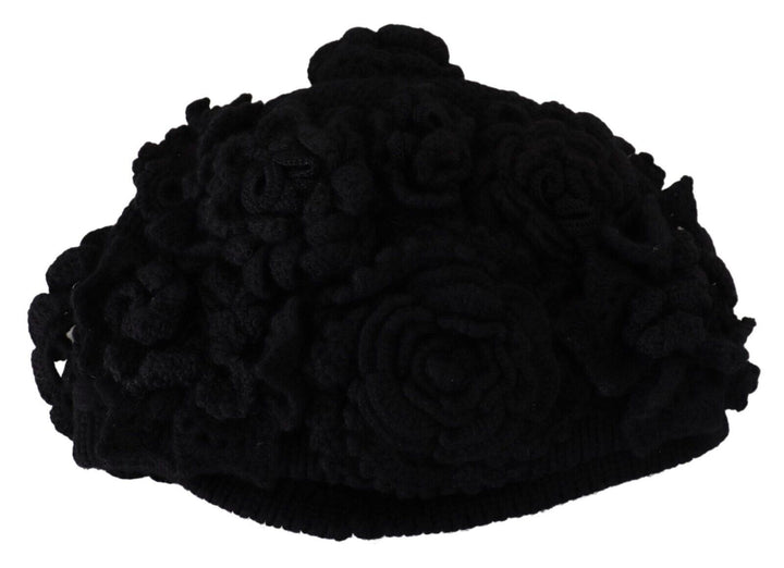 Dolce & Gabbana Elegante schwarze Schurwollmütze