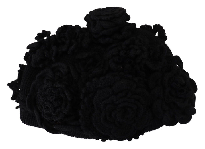 Dolce & Gabbana Elegante schwarze Schurwollmütze