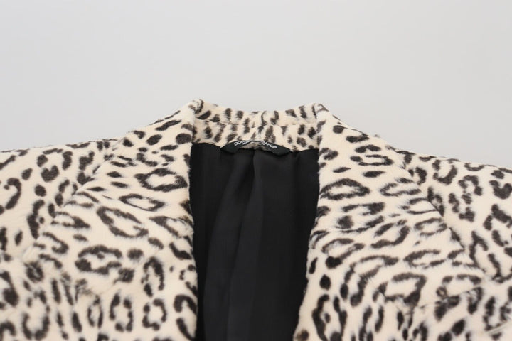 Weißer Leopard einreihiger Mantel Blazer