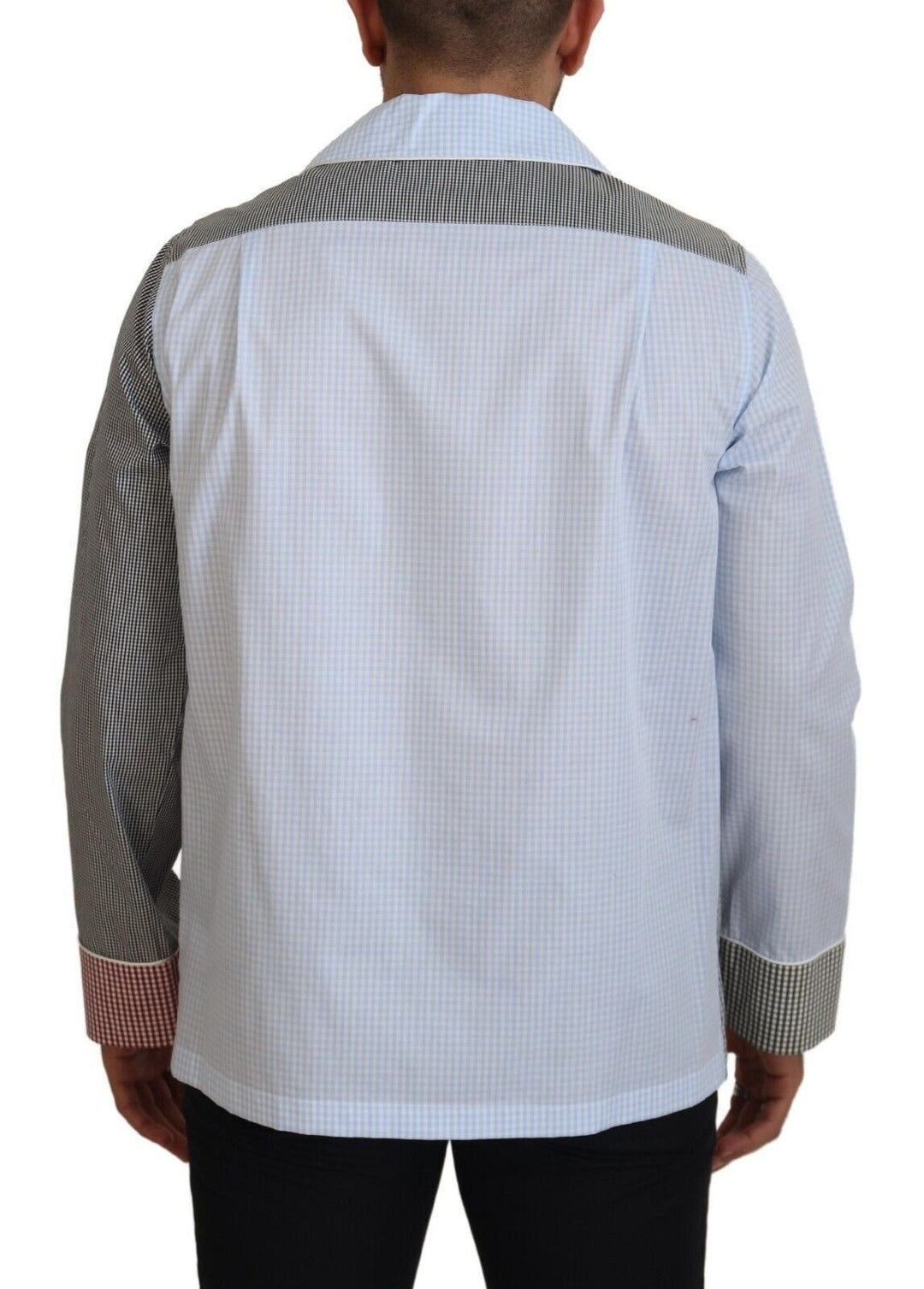 Multicolor cotton sleepshirt with button placket