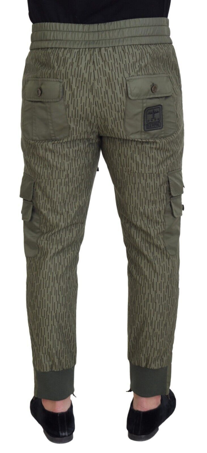 Elegant green cotton blend trousers