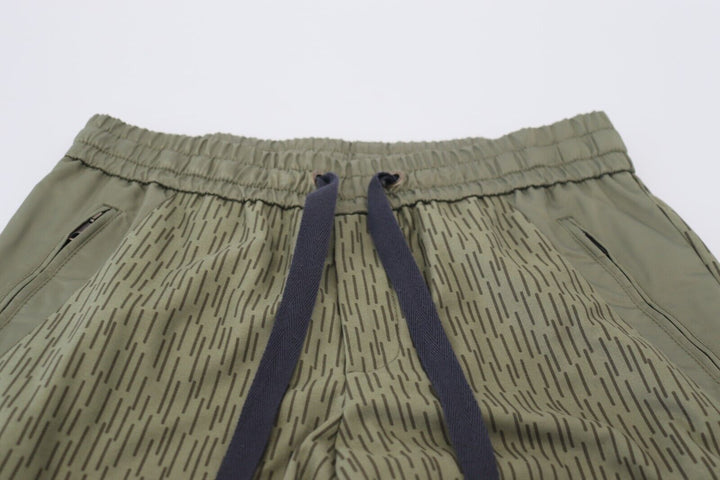 Elegant green cotton blend trousers
