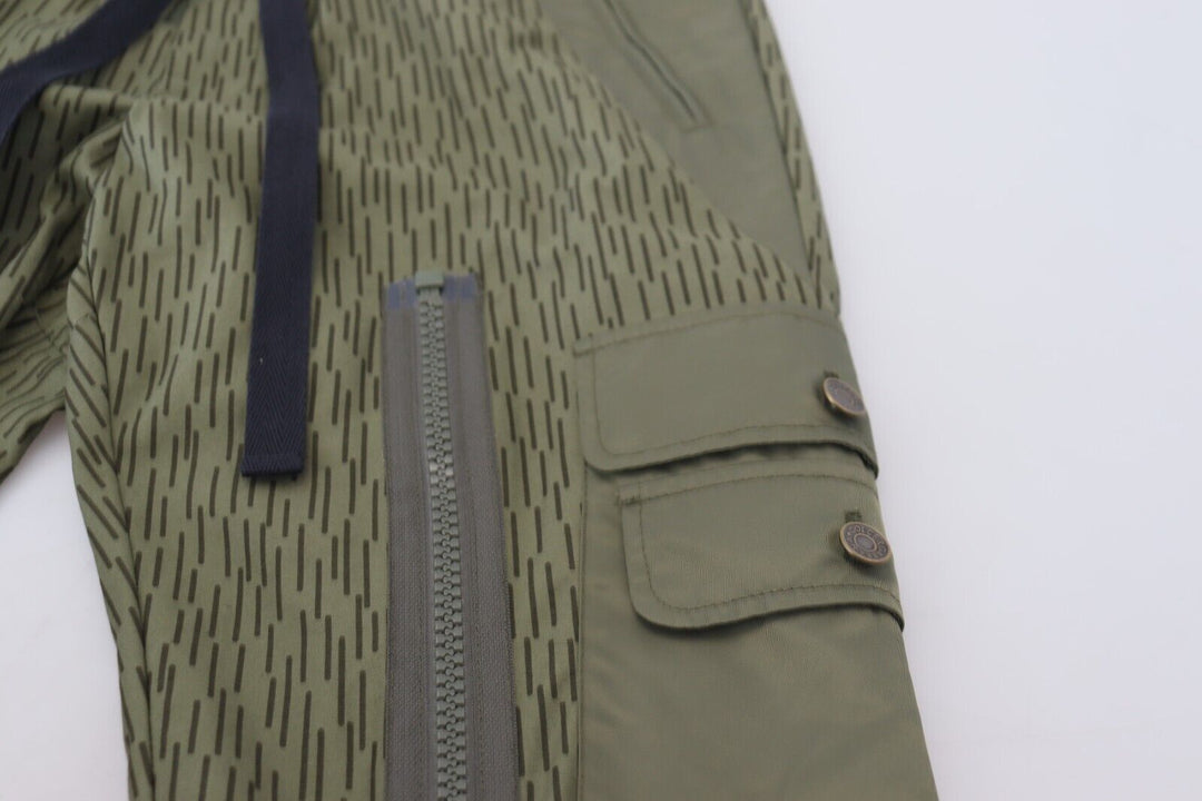 Elegant green cotton blend trousers