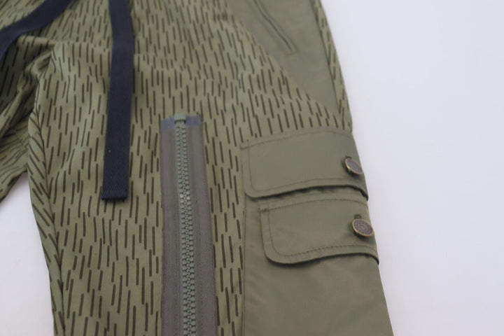 Elegant green cotton blend trousers