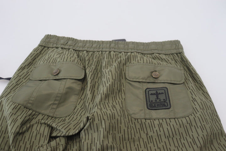 Elegant green cotton blend trousers