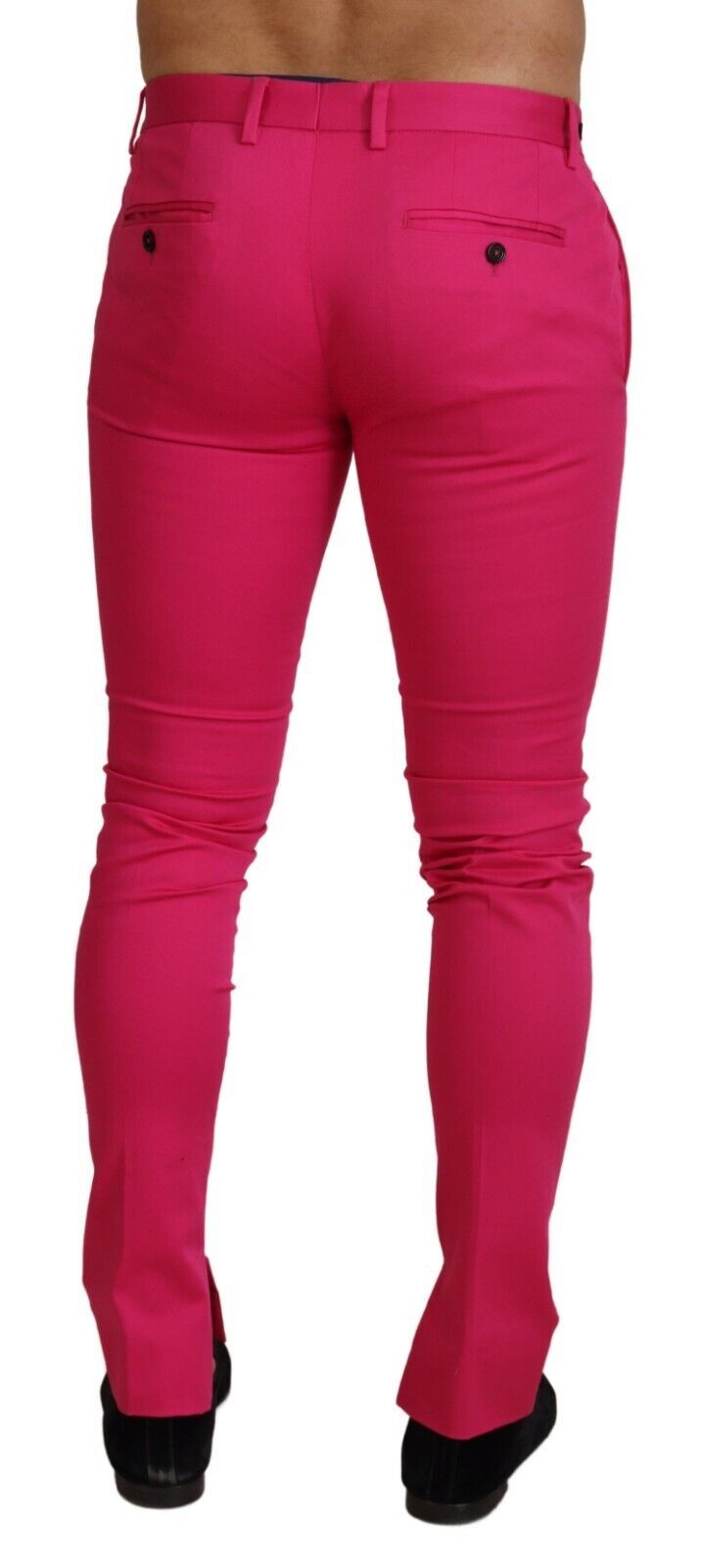 Chic pink cotton blend trousers