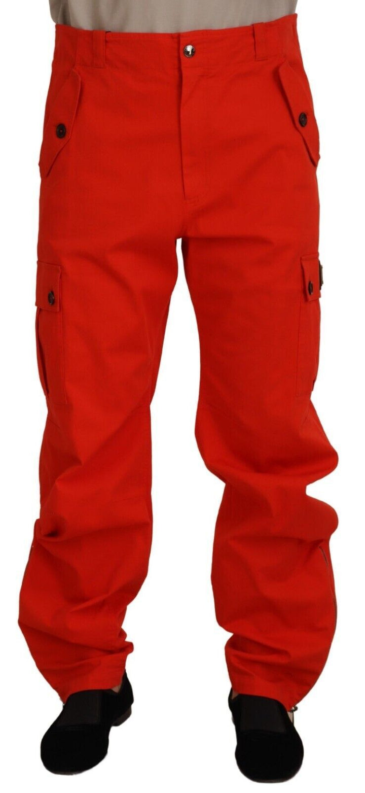 Elegant trousers made of red cotton blend