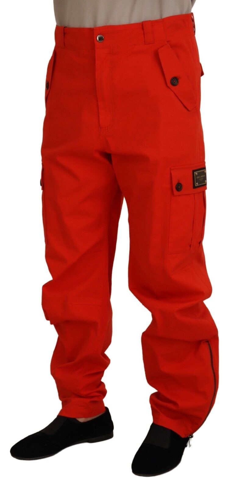 Elegant trousers made of red cotton blend