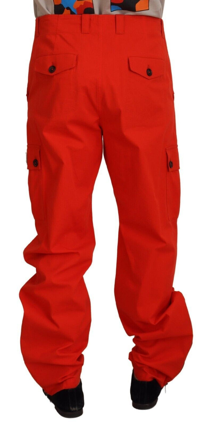 Elegant trousers made of red cotton blend