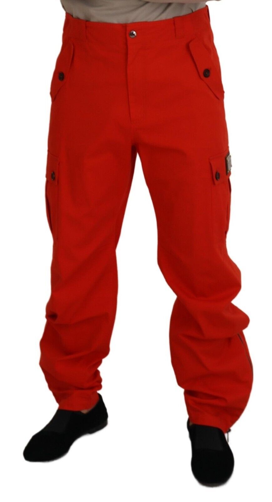 Elegant trousers made of red cotton blend