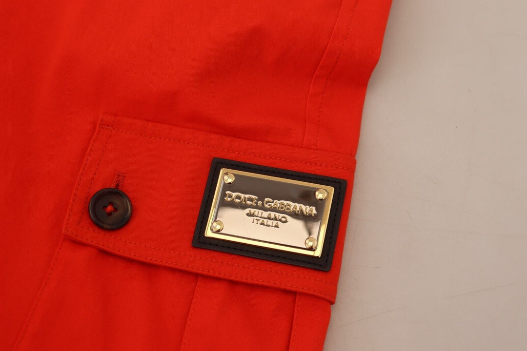 Elegant trousers made of red cotton blend
