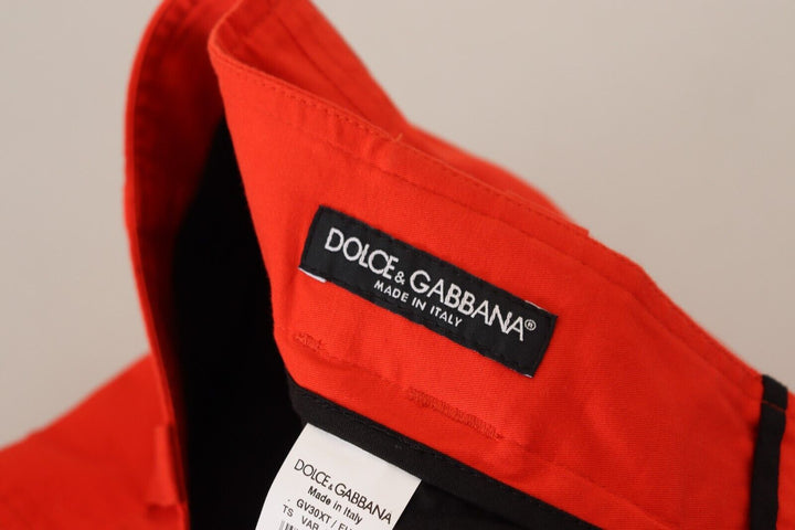 Elegant trousers made of red cotton blend