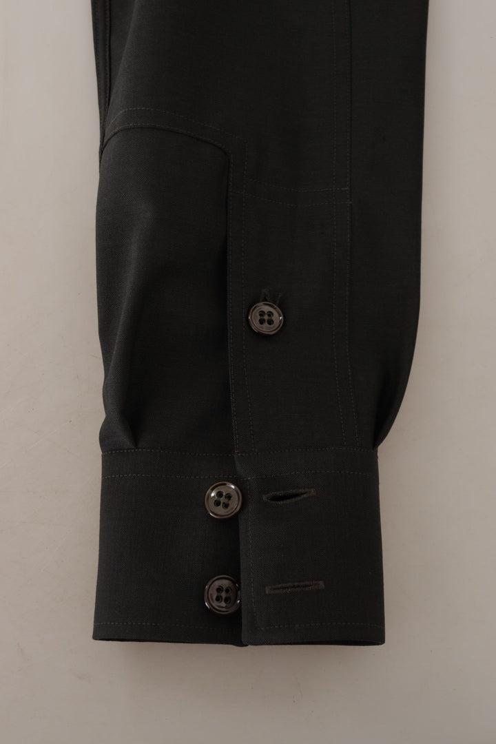Dunkelgrün Baumwolle Slim Fit Casual Herrenhemd