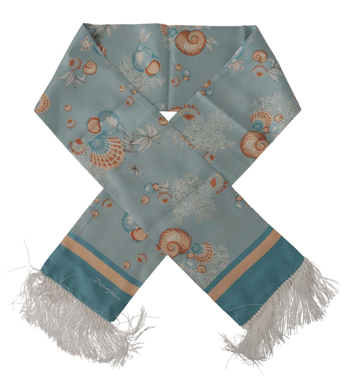 Elegant silk scarf with shell motif