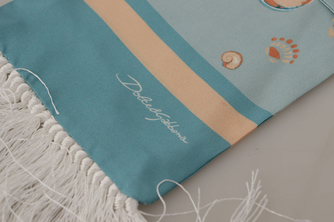 Elegant silk scarf with shell motif