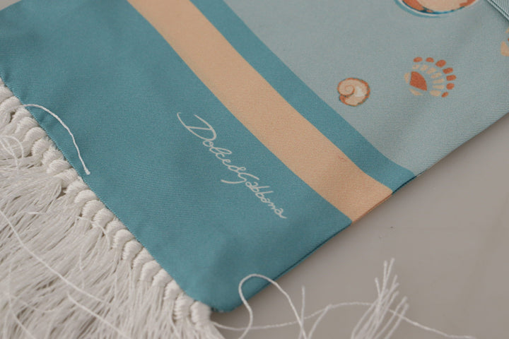Elegant silk scarf with shell motif