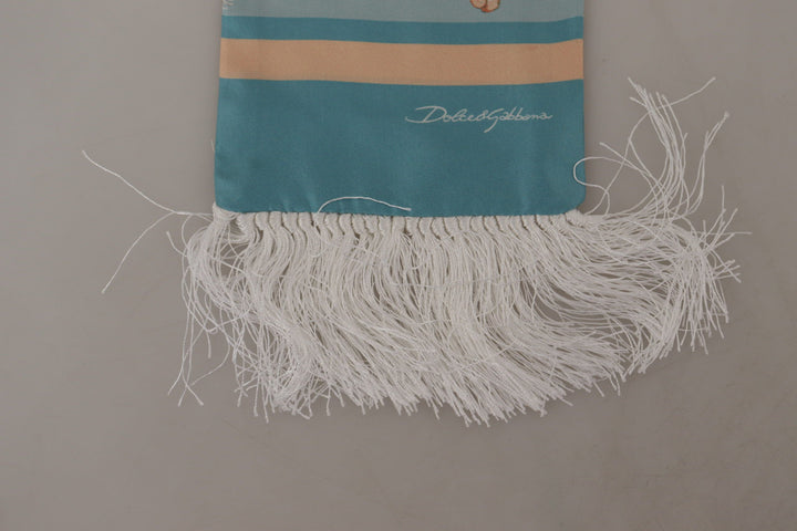 Elegant silk scarf with shell motif