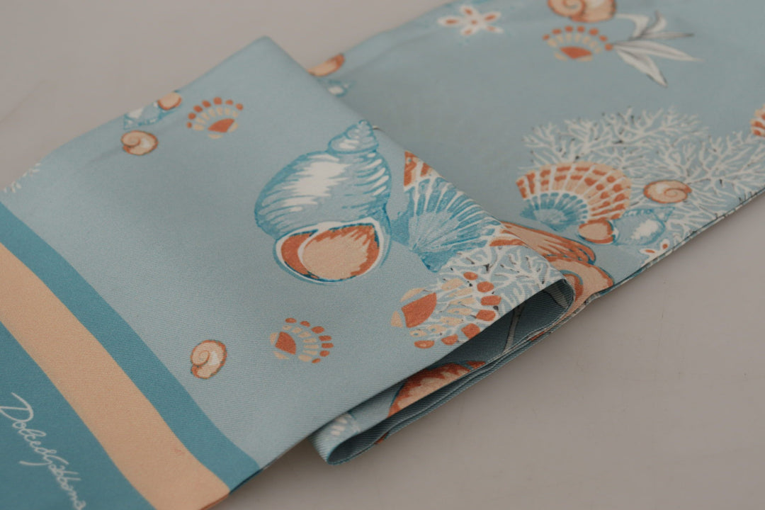 Elegant silk scarf with shell motif