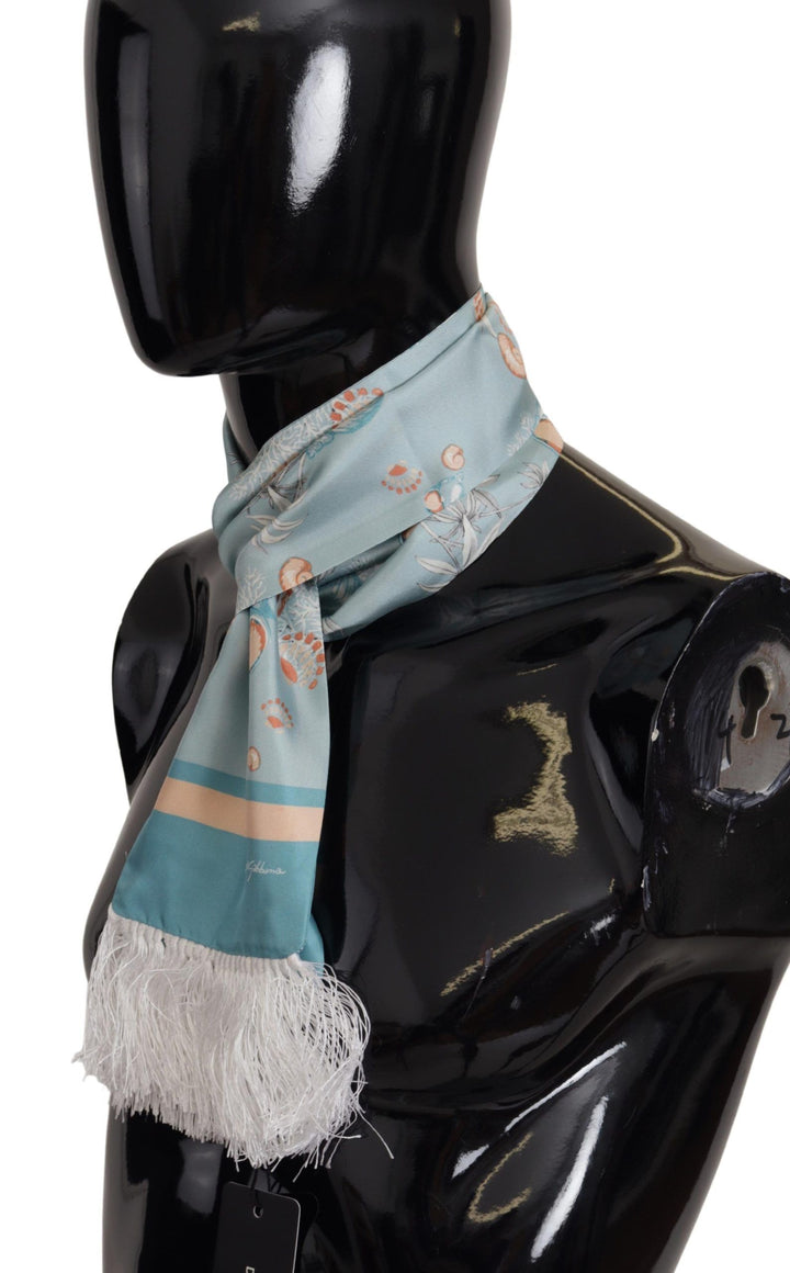 Elegant silk scarf with shell motif