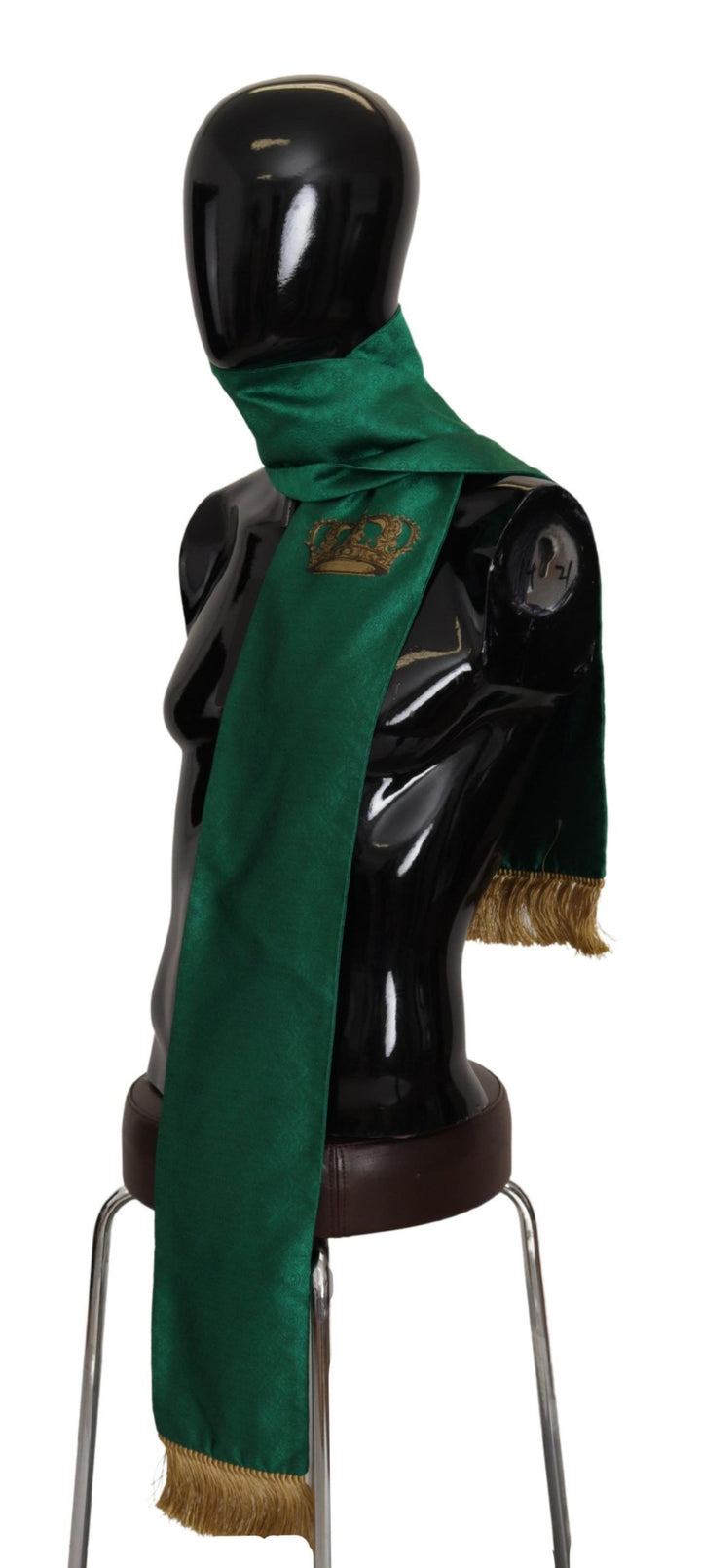 Elegant green silk blend men's scarf