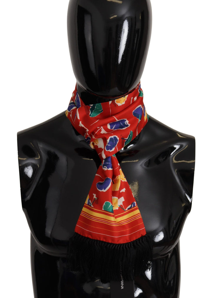Elegant multicolor silk scarf for men