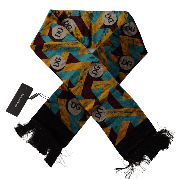 Elegant multicolor silk blend men's scarf