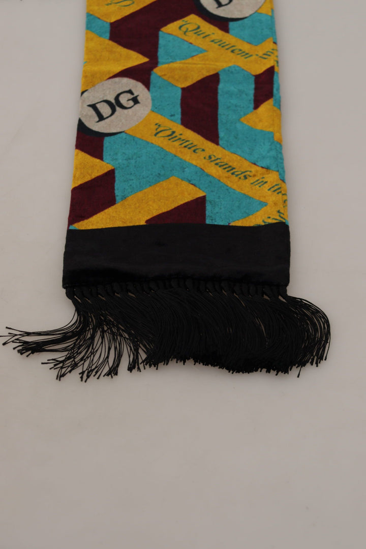 Elegant multicolor silk blend men's scarf