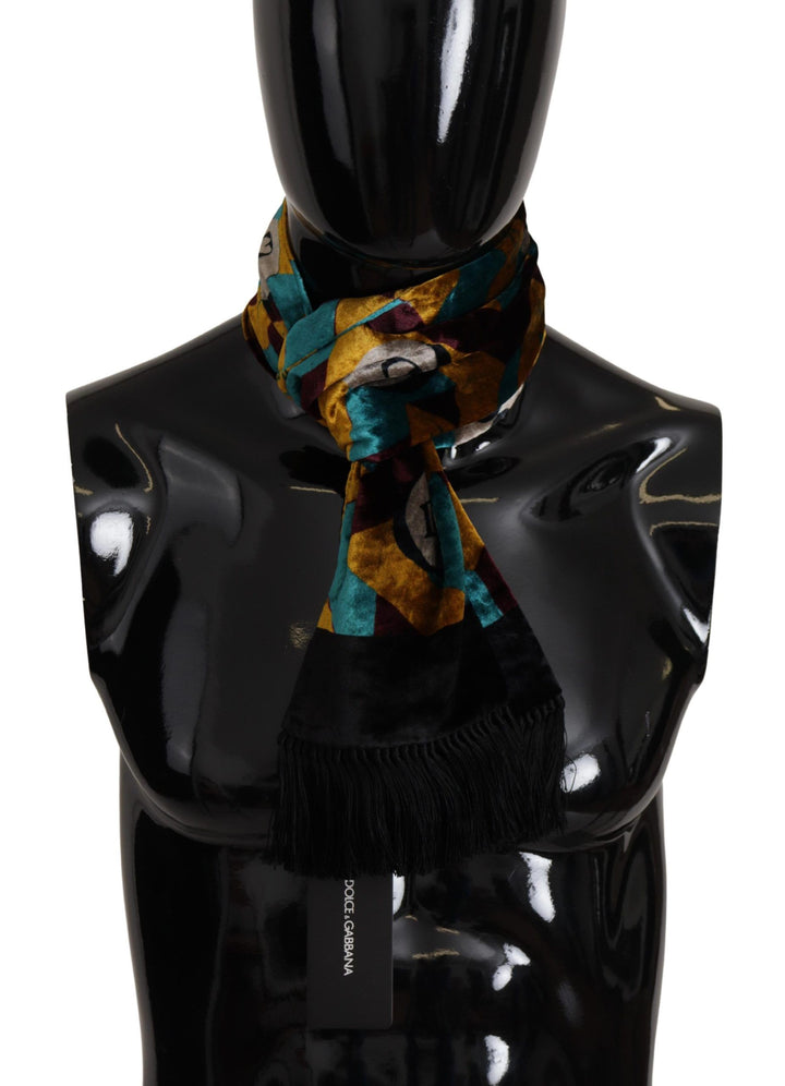 Elegant multicolor silk blend men's scarf