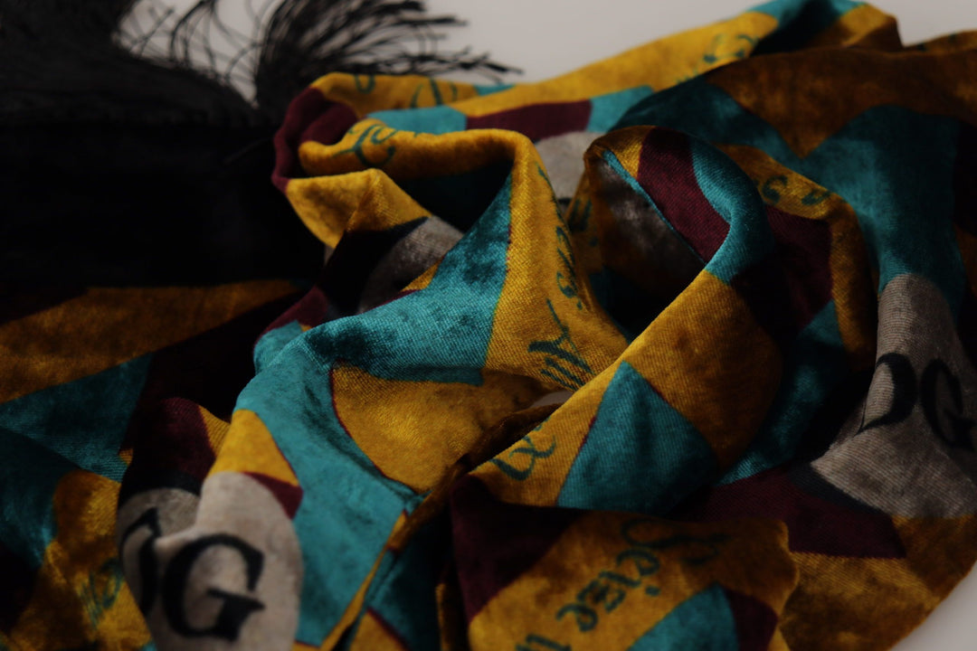 Elegant multicolor silk blend men's scarf