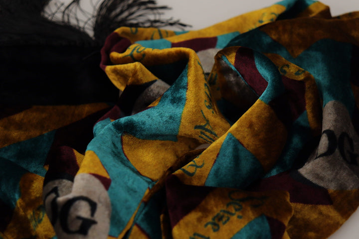 Elegant multicolor silk blend men's scarf