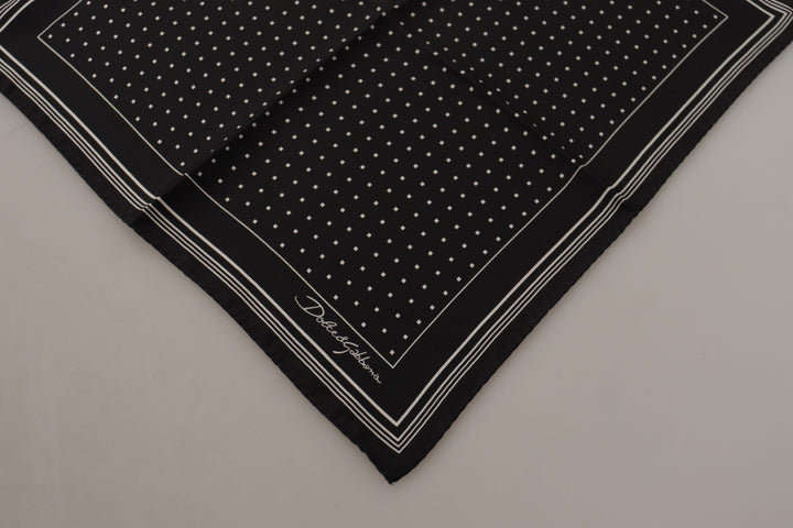 Elegant dotted men's scarf made of black silk