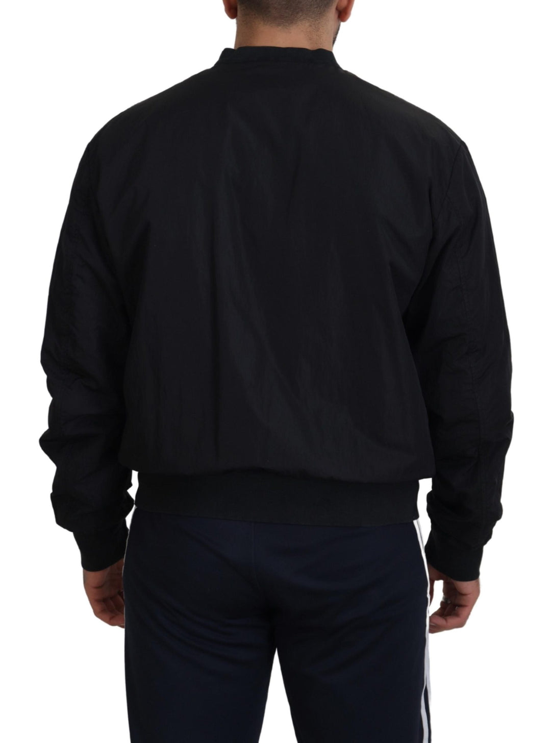 Elegant black bomber jacket
