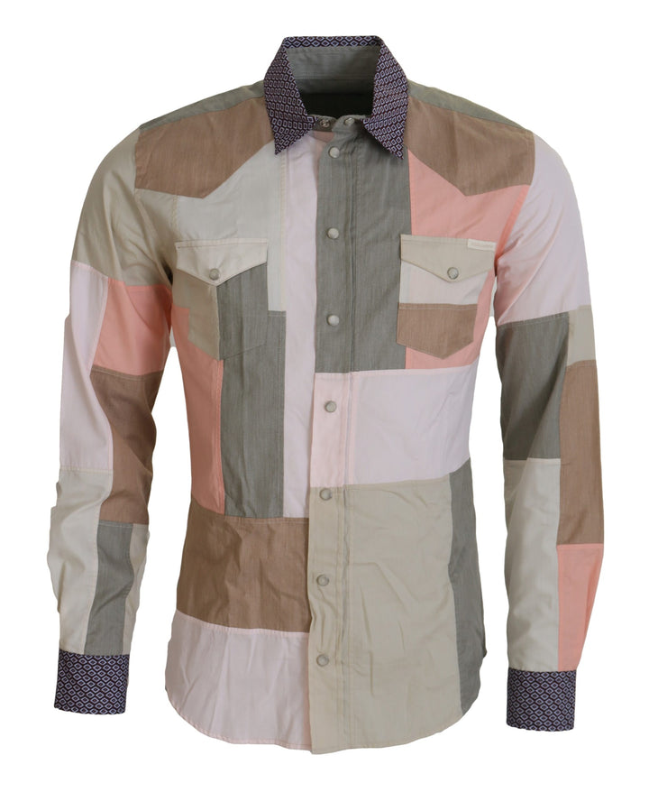 Elegant multicolor slim fit casual shirt