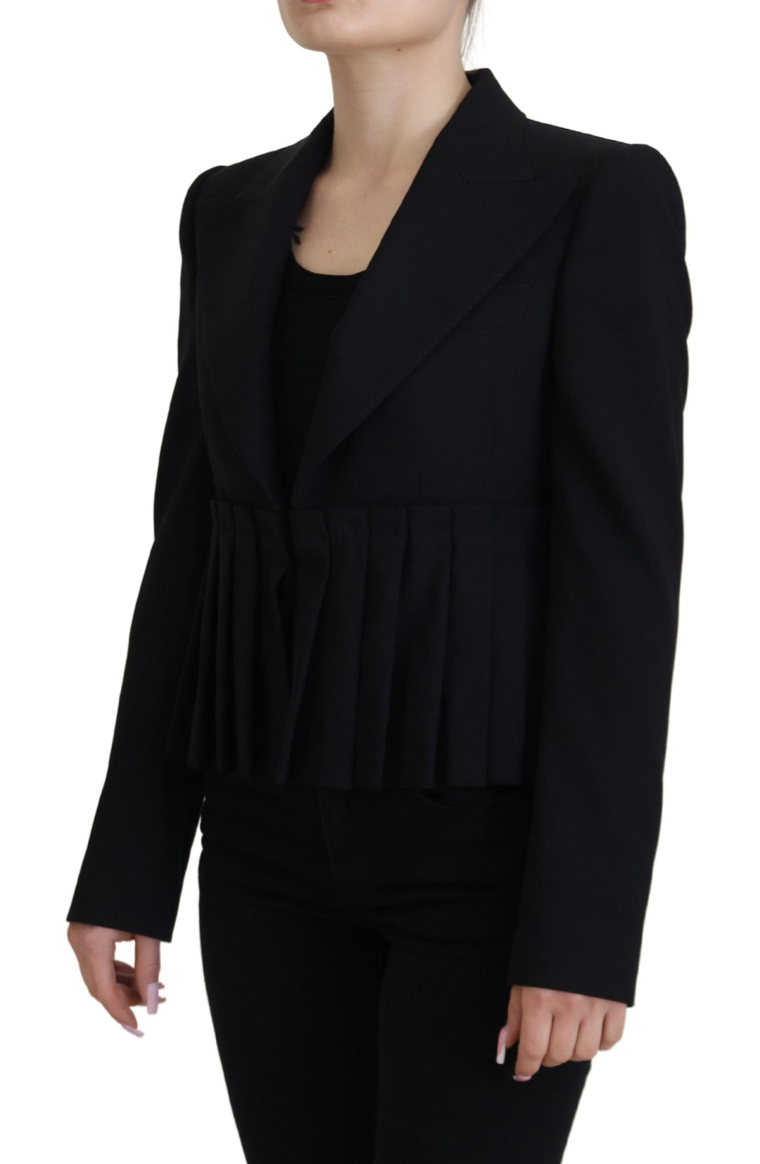Dolce & Gabbana Eleganter schwarzer Blazer aus Stretchwolle