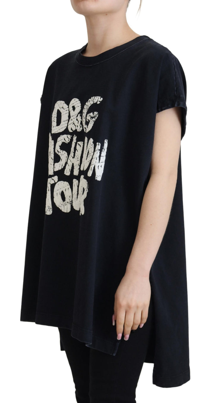 Elegant cotton round neck tee with print