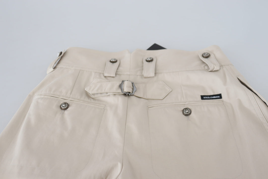 Beige Hochtaillierte Damenhosen