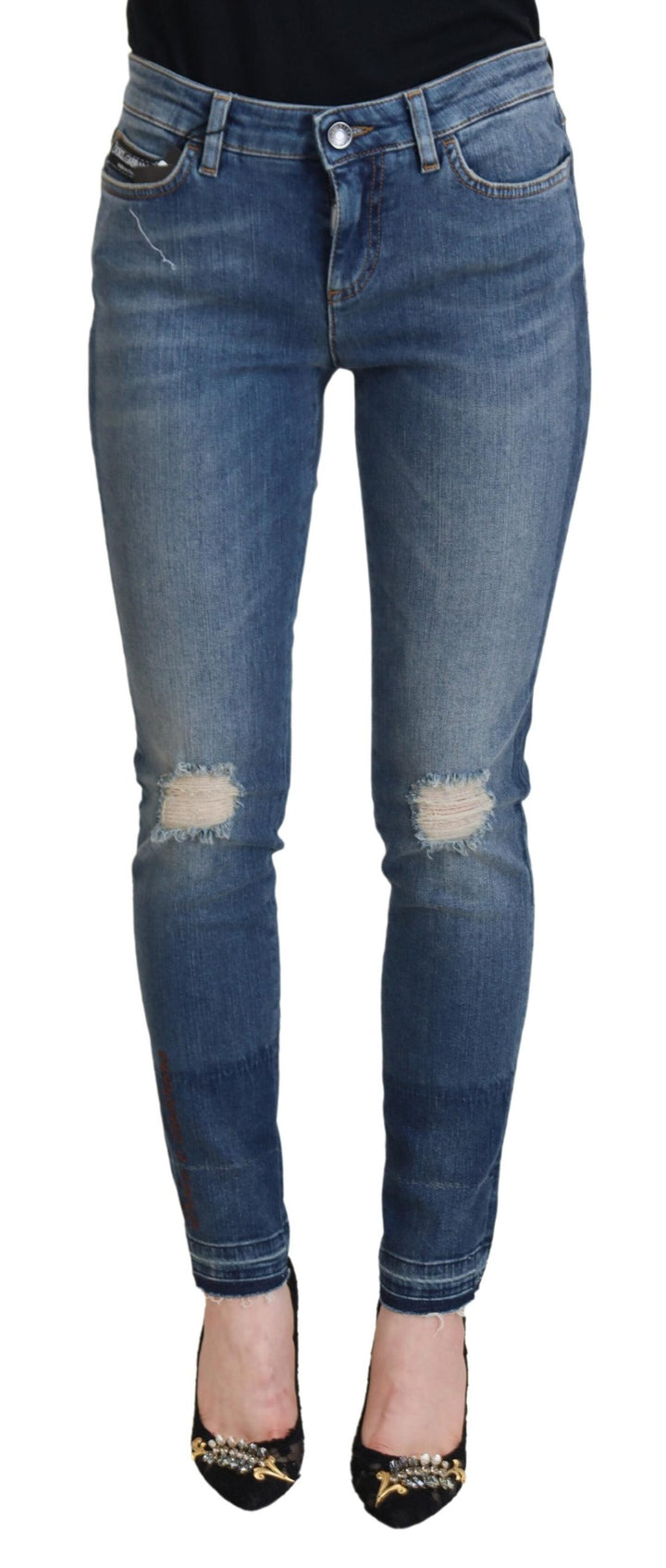 Elegant ripped denim pants - chic casual wear
