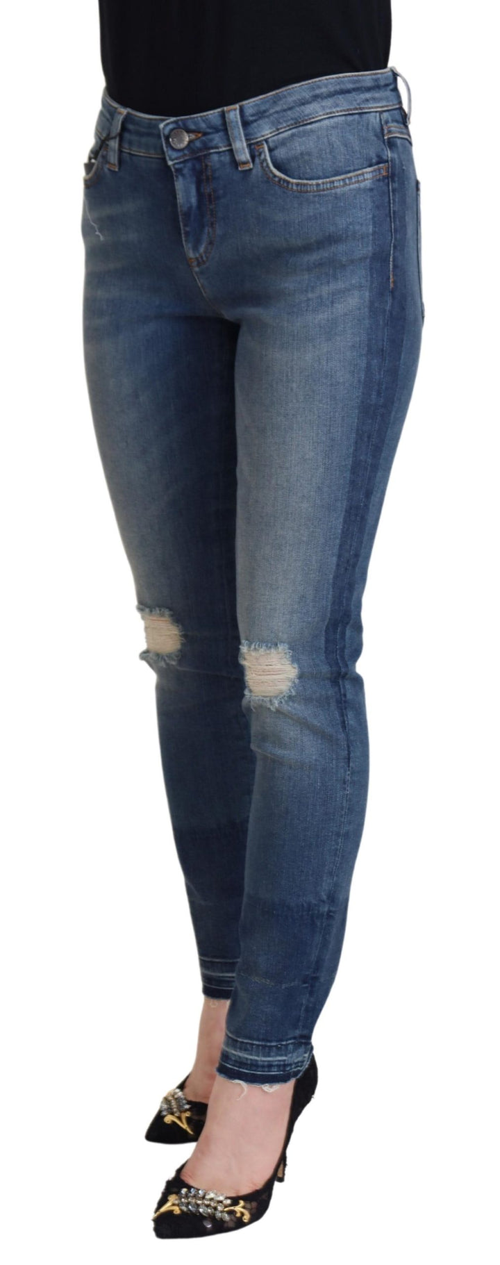 Elegant ripped denim pants - chic casual wear